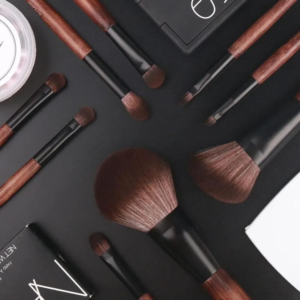 Luxury Enzo Ken Bamboo Cosmetic Professional Makeup Brushes Set